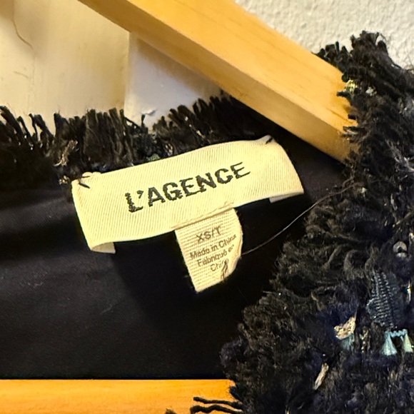 L'AGENCE Black and Gold Tweed Dress - Picture 2 of 4